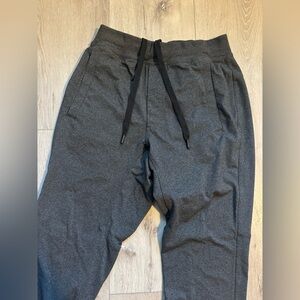 Lululemon Men's Gray Jogger Pants with Black Drawstring (M)
